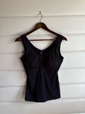 Knix LuxeLift Black Built-In Bra Shaping Tank Top Fixed Cups Size XL+